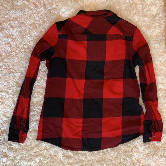 Red and Black Buffalo Plaid Button Front Top - Picture 3 of 5